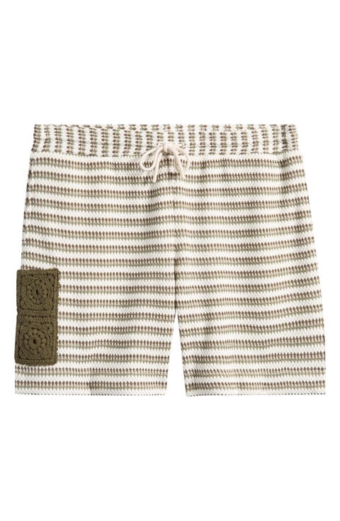 Mathias Stripe Cotton Blend Shorts