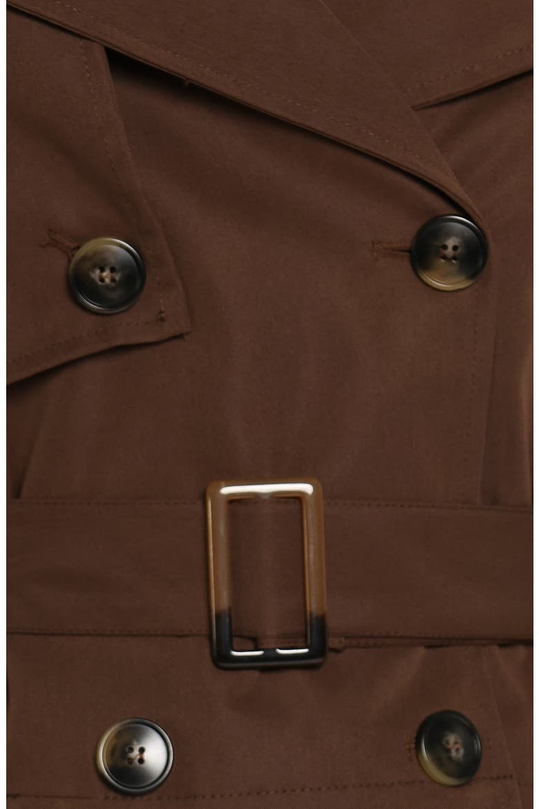 Charlie Cropped Trench Coat, Alternate, color, DARK BROWN