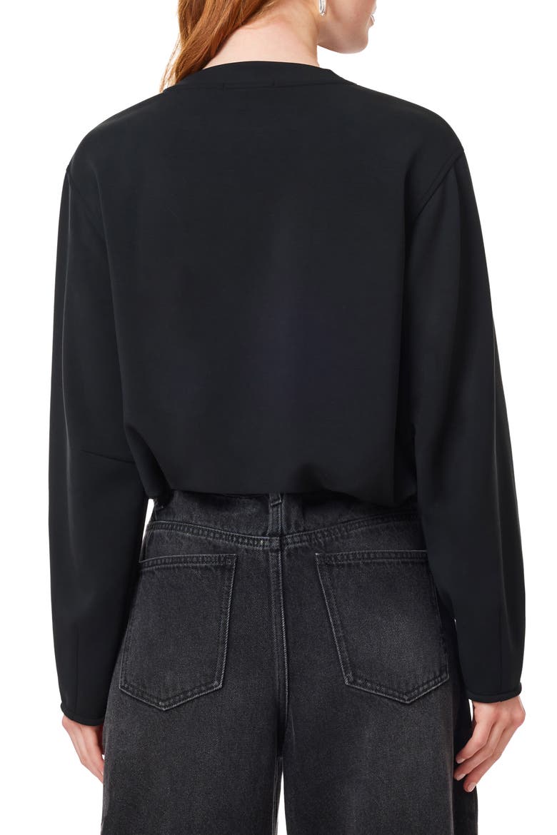 Bubble Hem Crewneck Sweatshirt, Alternate, color, BLACK NIGHT