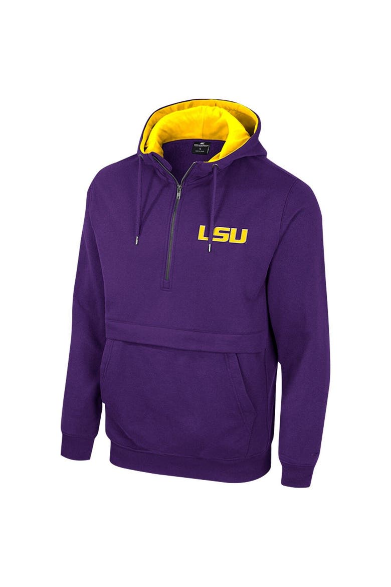 Men's Colosseum Purple LSU Tigers Half-Zip Hoodie, Alternate, color, Purple