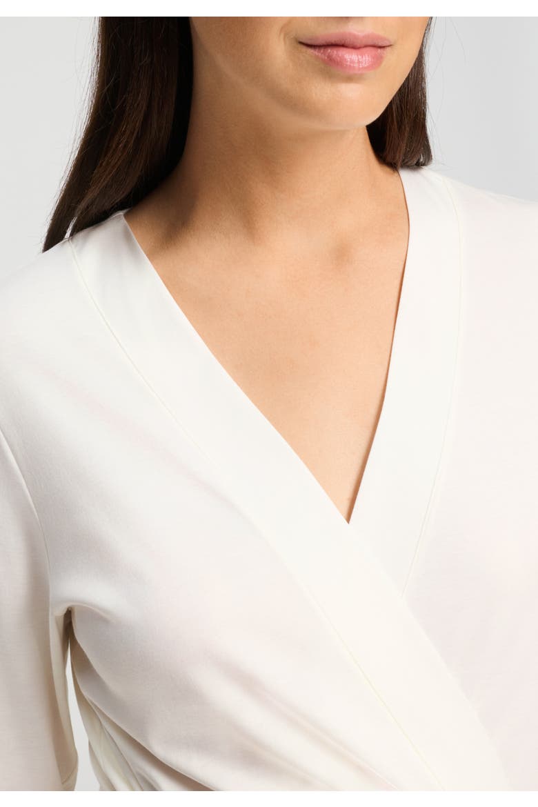 Rosaria Floral Embroidered Cotton Robe, Alternate, color, Off White