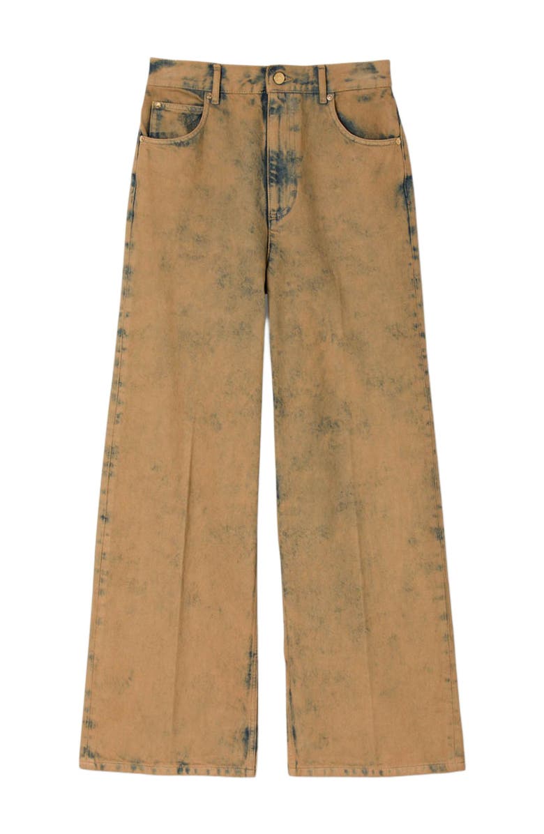 SANDRO Faded wide-leg jeans, Alternate, color, Beige