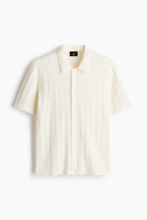 Regular Fit Cable-knit Shirt