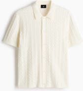 H&M Regular Fit Cable-knit Shirt