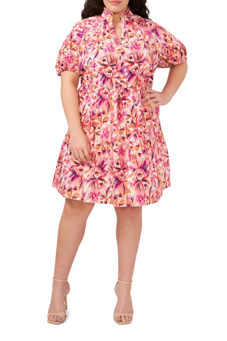 Printed Tiered Dress, Main, color, NEW IVORY FLORAL