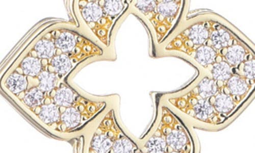 Adornia Cubic Zirconia Clover Drop Huggie Hoop Earrings In Gold