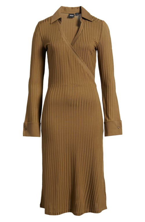Hugo Boss Boss Ellarie Rib Long Sleeve Dress