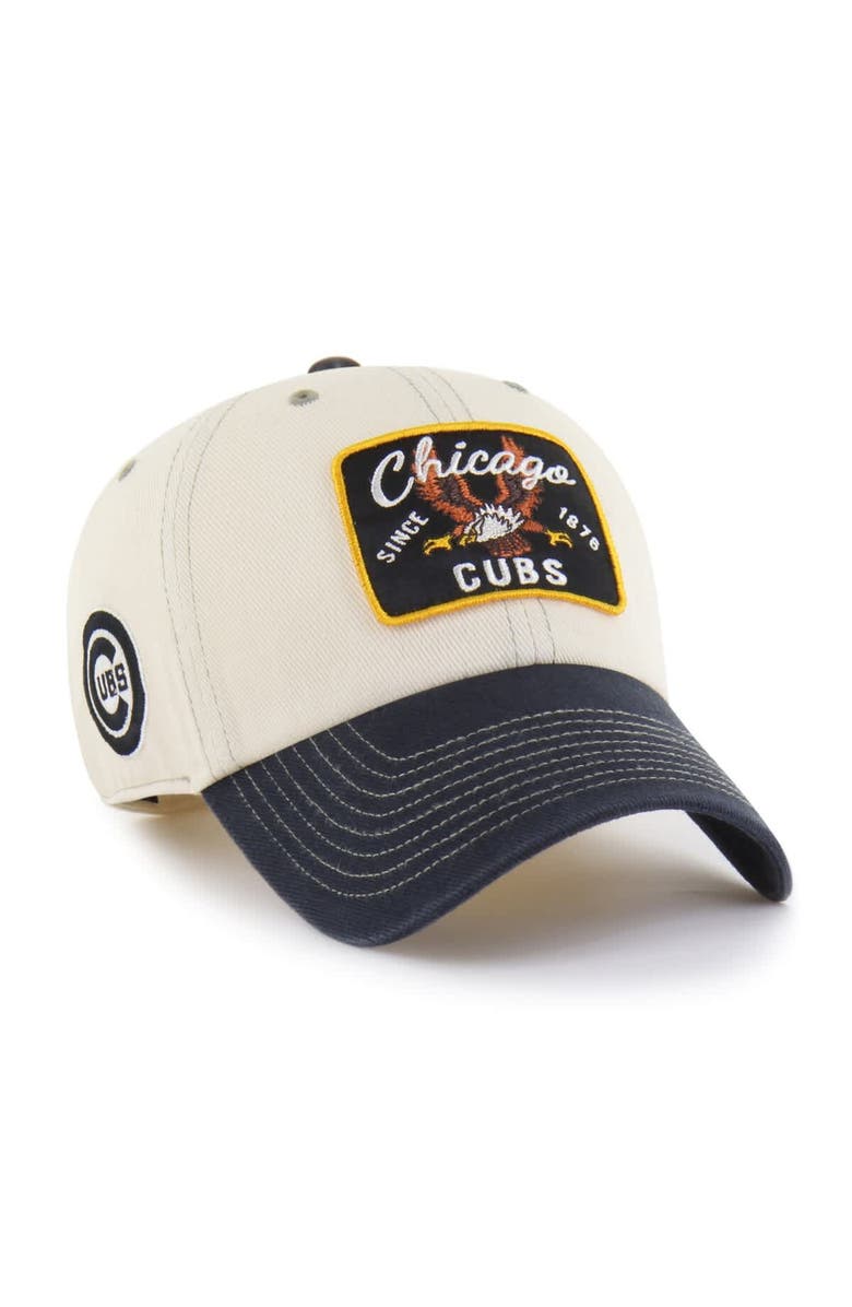 '47 Men's '47  Natural/Black Chicago Cubs Keepsake Collection Clean Up Adjustable Hat, Main, color, Natural