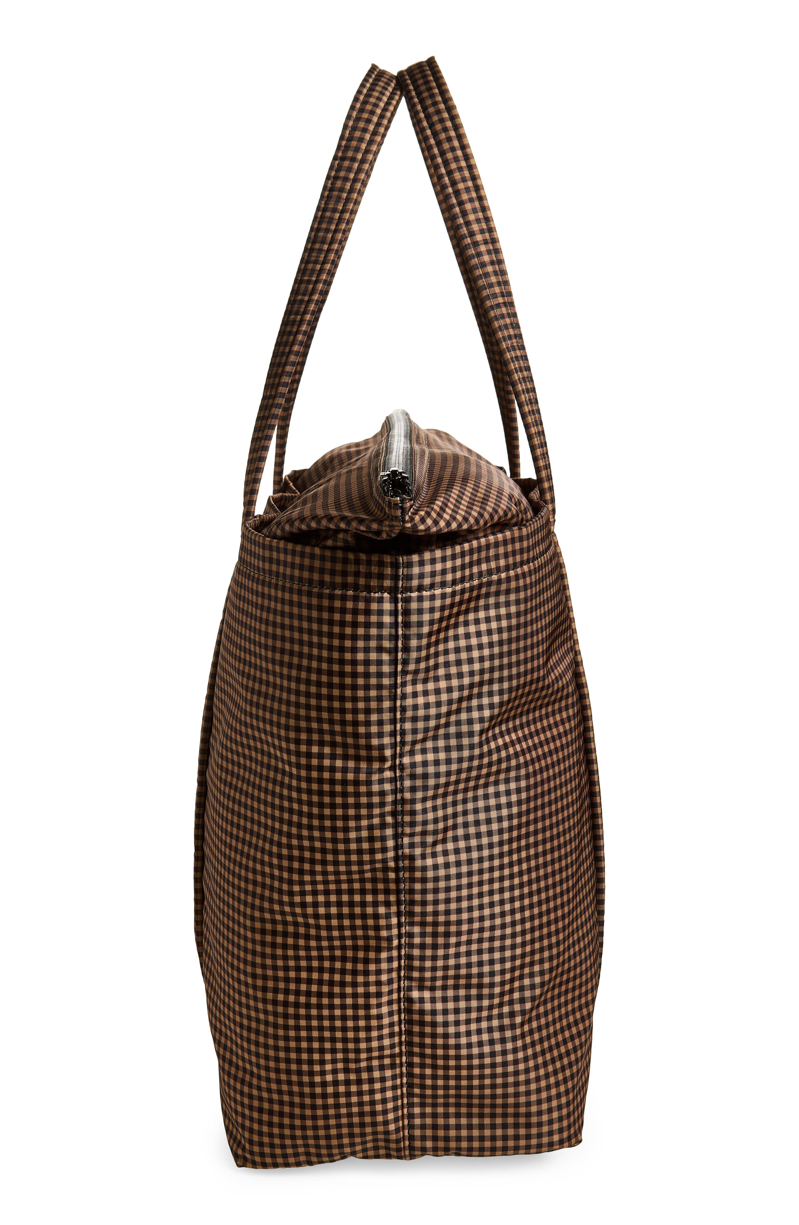 Loeffler Randall Dina Travel Tote, Alternate, color, Brown/ Black Check