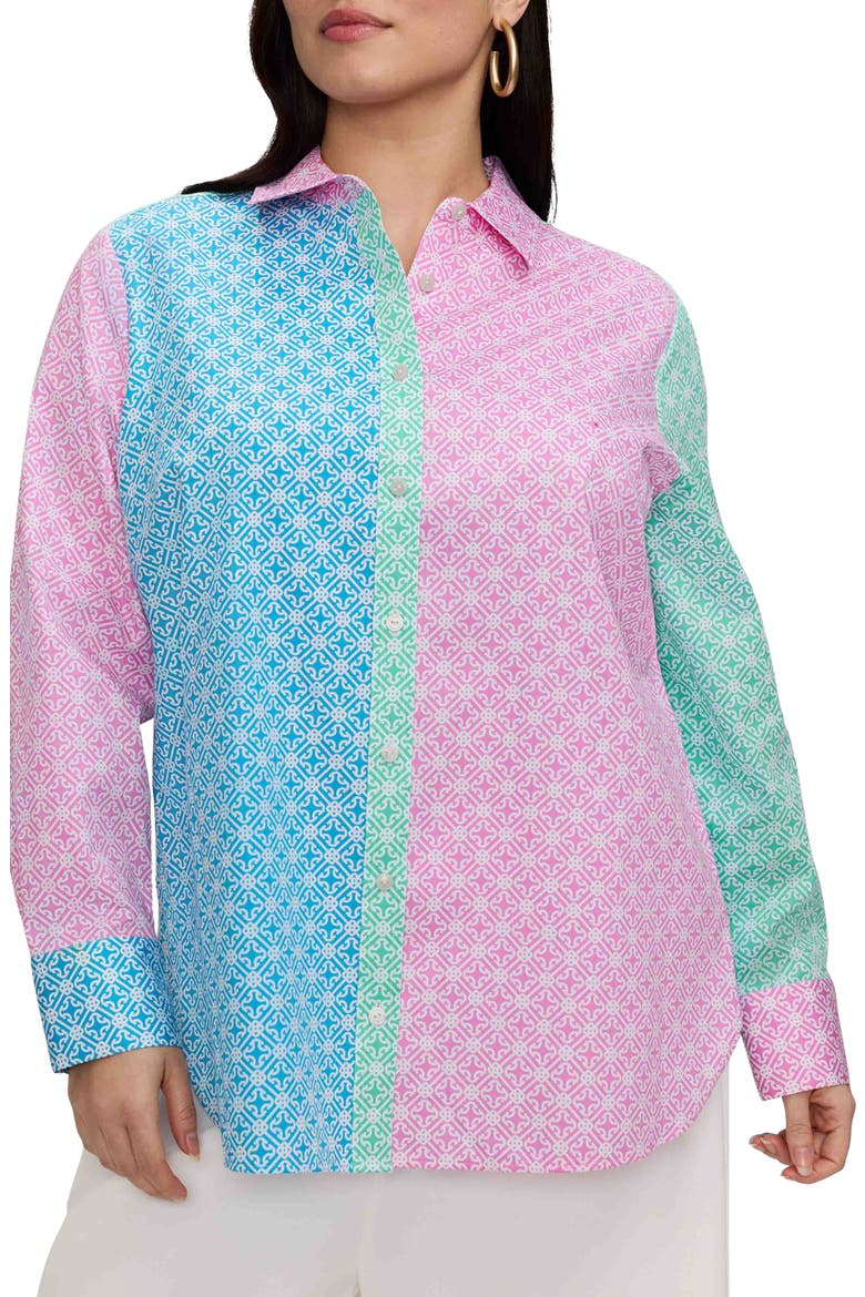 Meghan Geo Shirt, Main, color, PINK/ MULTI