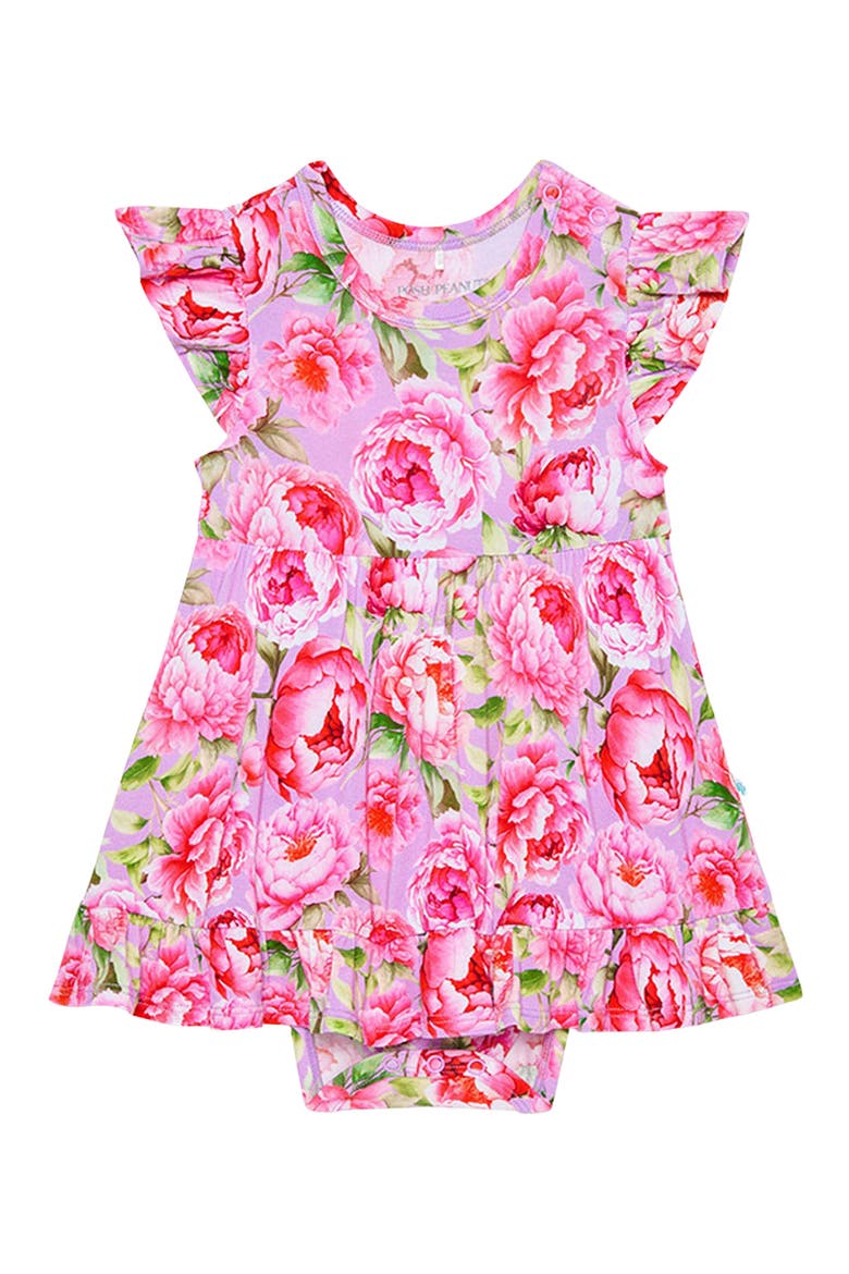 Francoise Peony Print Skirted Bodysuit, Main, color, PURPLE