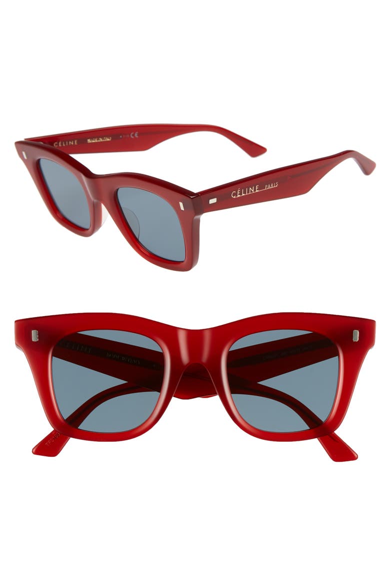 46mm Square Sunglasses, Main, color, OPAL RED