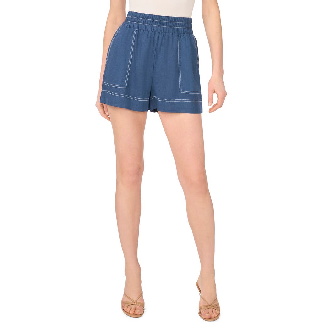Halogen ® Contrast Stitch Pull-on Shorts In Denim Hthr