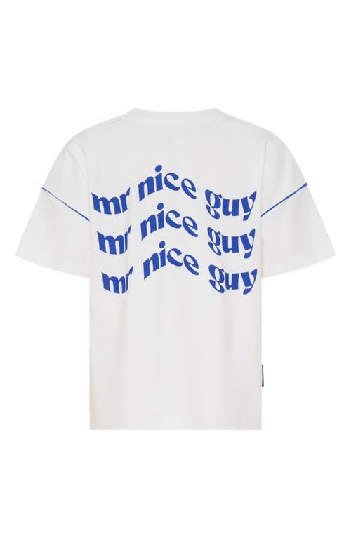 Tiny Tribe Kids' Mr. Nice Guy Piped Cotton Graphic T-shirt In White
