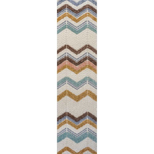 Jonathan Y Elin Chevron High-low Area Rug In Multi/cream