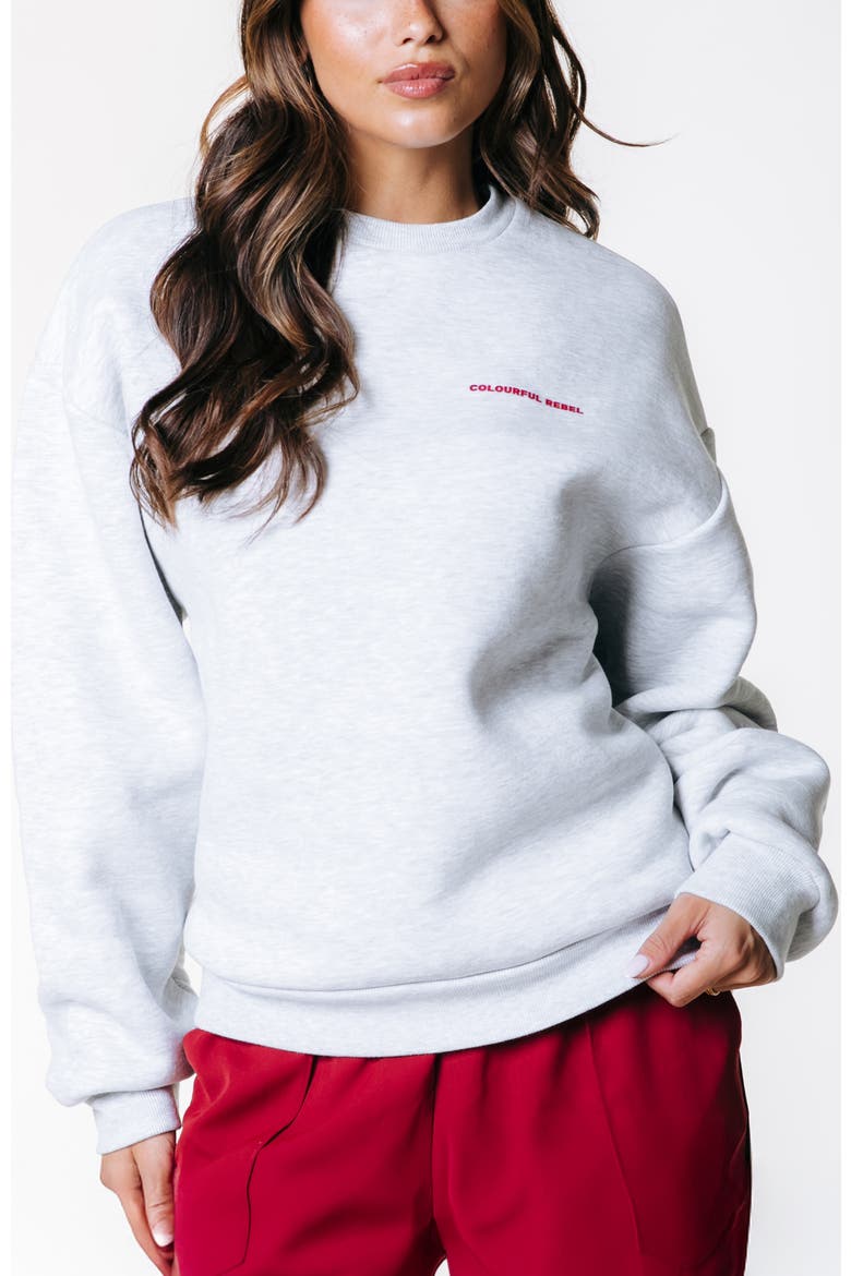National Champs Droped Shoulder Sweat, Main, color, Light grey melange