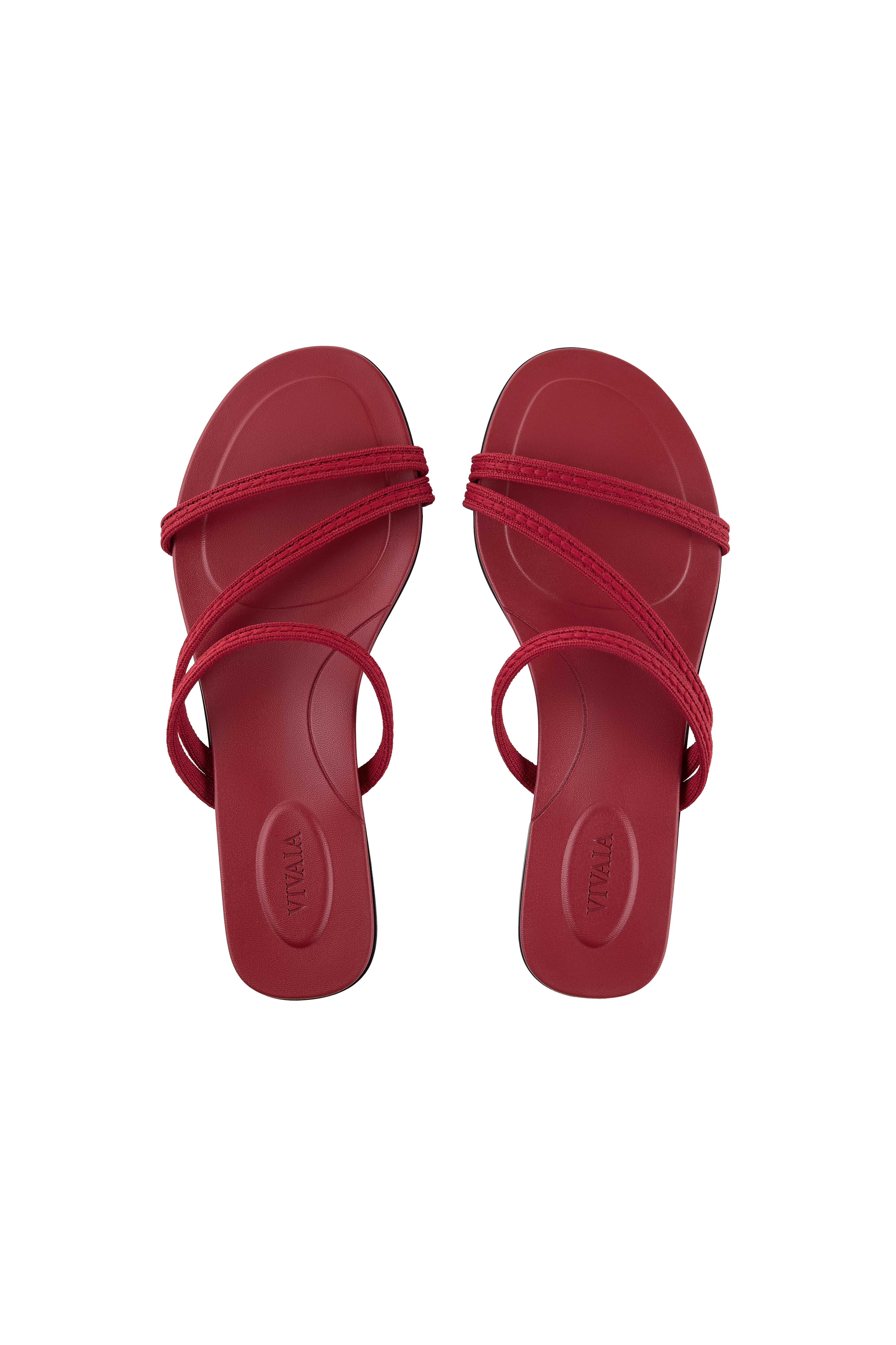 Round-Toe Flip-Flops, Alternate, color, RUBY RED