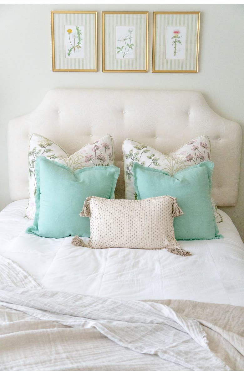 Anaya Mint Green Soft Linen Euro Pillow 26x26 with Down Alternative Insert, Alternate, color,