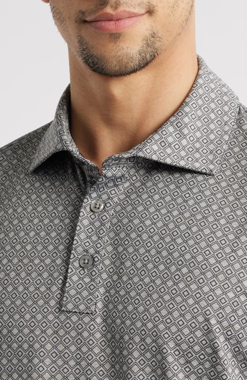 Johnston & Murphy Xc4® + Cool Degree™ Geo Print Performance Golf Polo In Geo Diamonds/gray