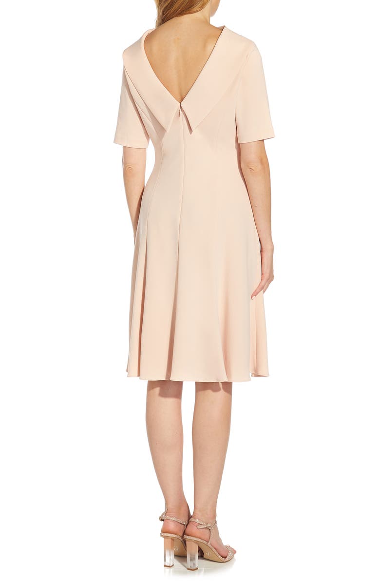 Adrianna Papell Roll Neck Crepe Dress, Alternate, color, 
