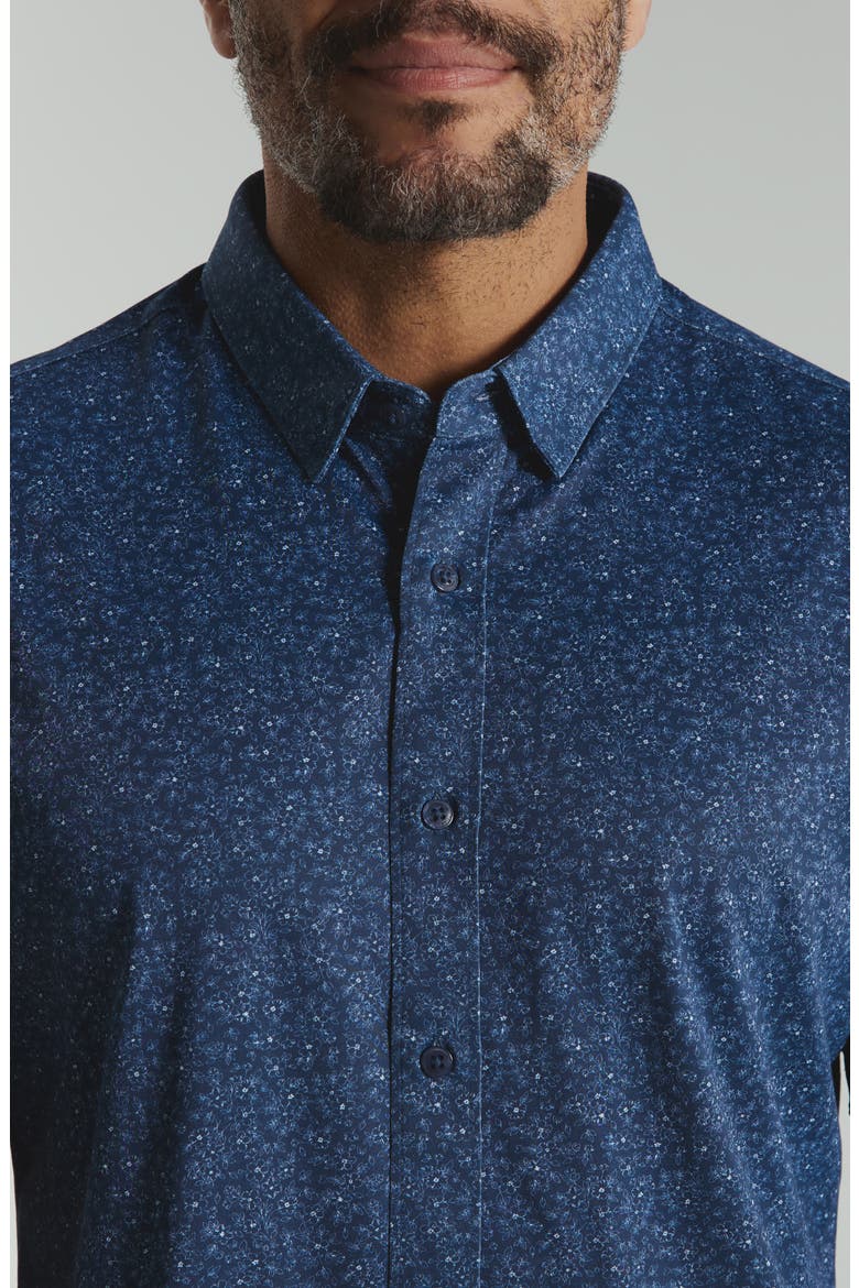 Velora Floral Short Sleeve Button-Up Shirt, Alternate, color, MIDNIGHT