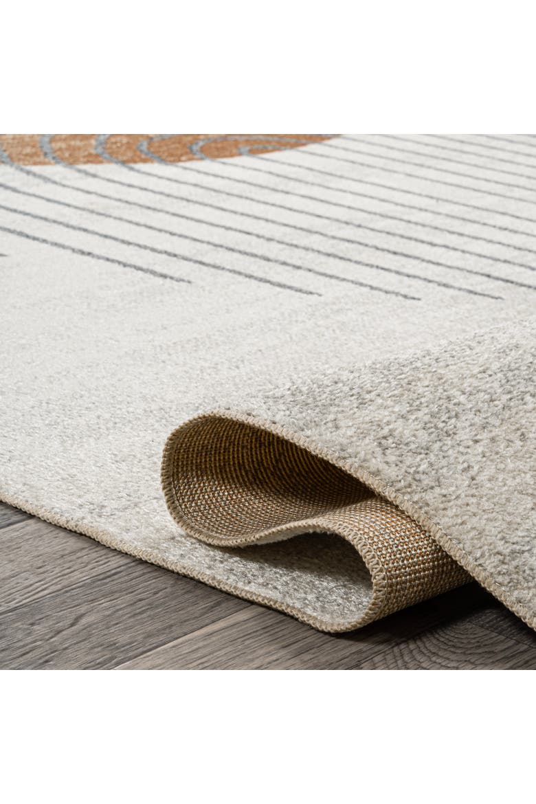 Kallax Geometric Modern Low-Pile Machine-Washable Area Rug, Alternate, color, Cream/Terra