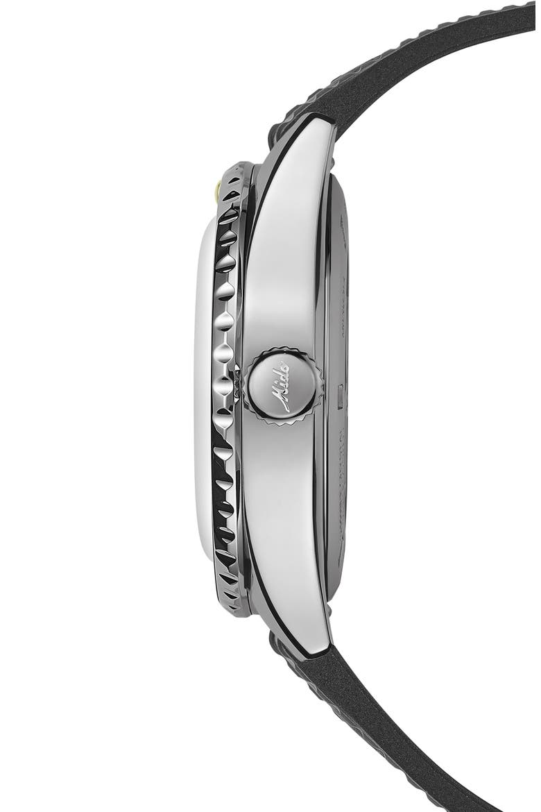 Ocean Star Decompression Worldtimer Bracelet Watch & Rubber Strap Gift Set, 40.5mm, Alternate, color, BLACK
