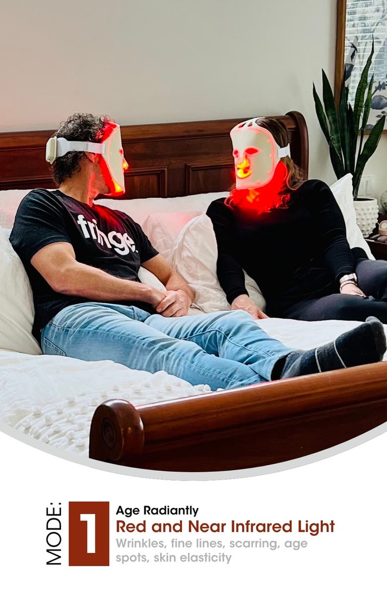 fringe Red Light Therapy Mask, Alternate, color, Light Grey