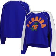 GAMEDAY COUTURE Women's Gameday Couture Royal Florida Gators Blindside Raglan Cropped Pullover Sweatshirt