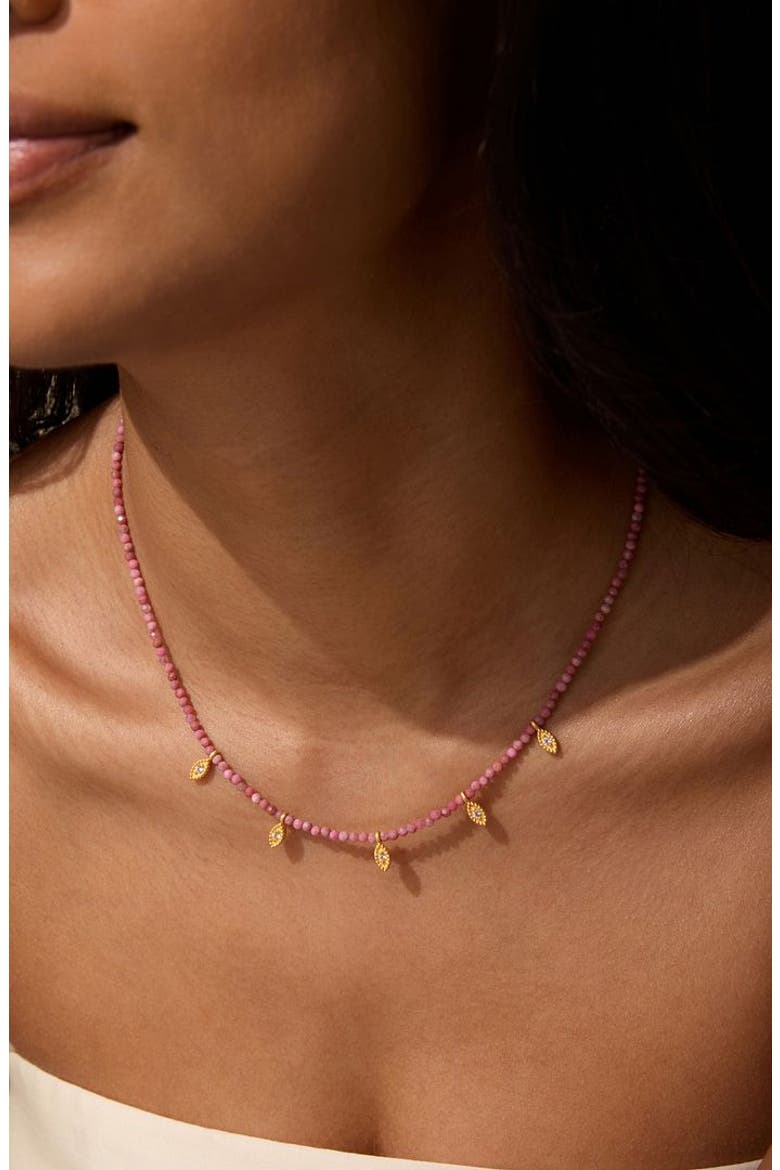Aligned with Love Pink Tourmaline Heart Choker Necklace, Alternate, color, Pink