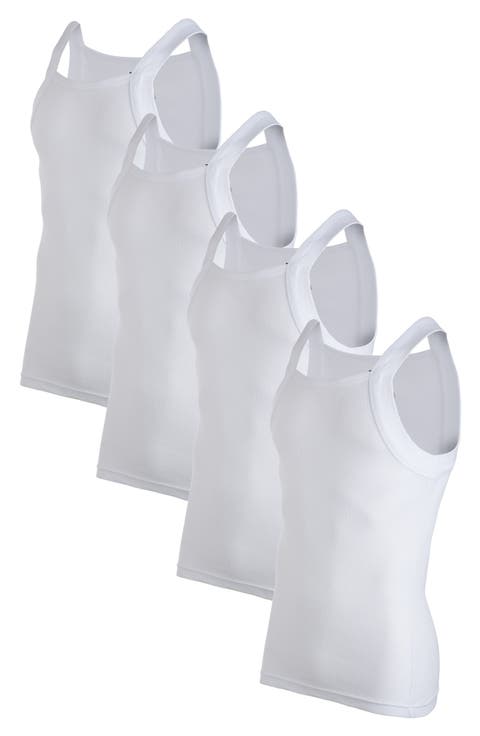 Pack of Four Square Neck Tank Tops