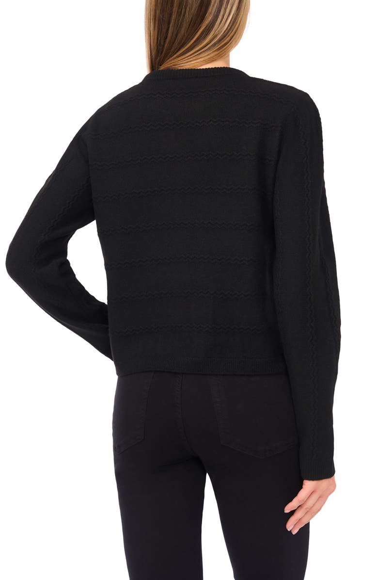 CeCe Tie Scarf Cardigan, Alternate, color, Rich Black