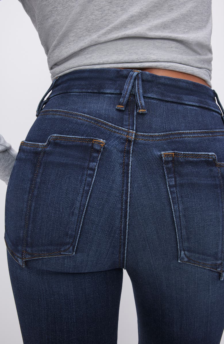 Good American Good Classic Split Back Pocket Straight Leg Jeans, Alternate, color, Indigo572