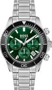 BOSS Sealiner Green Chronograph Bracelet Watch, 44mm