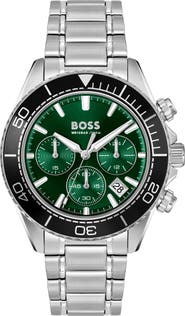 BOSS Sealiner Green Chronograph Bracelet Watch, 44mm