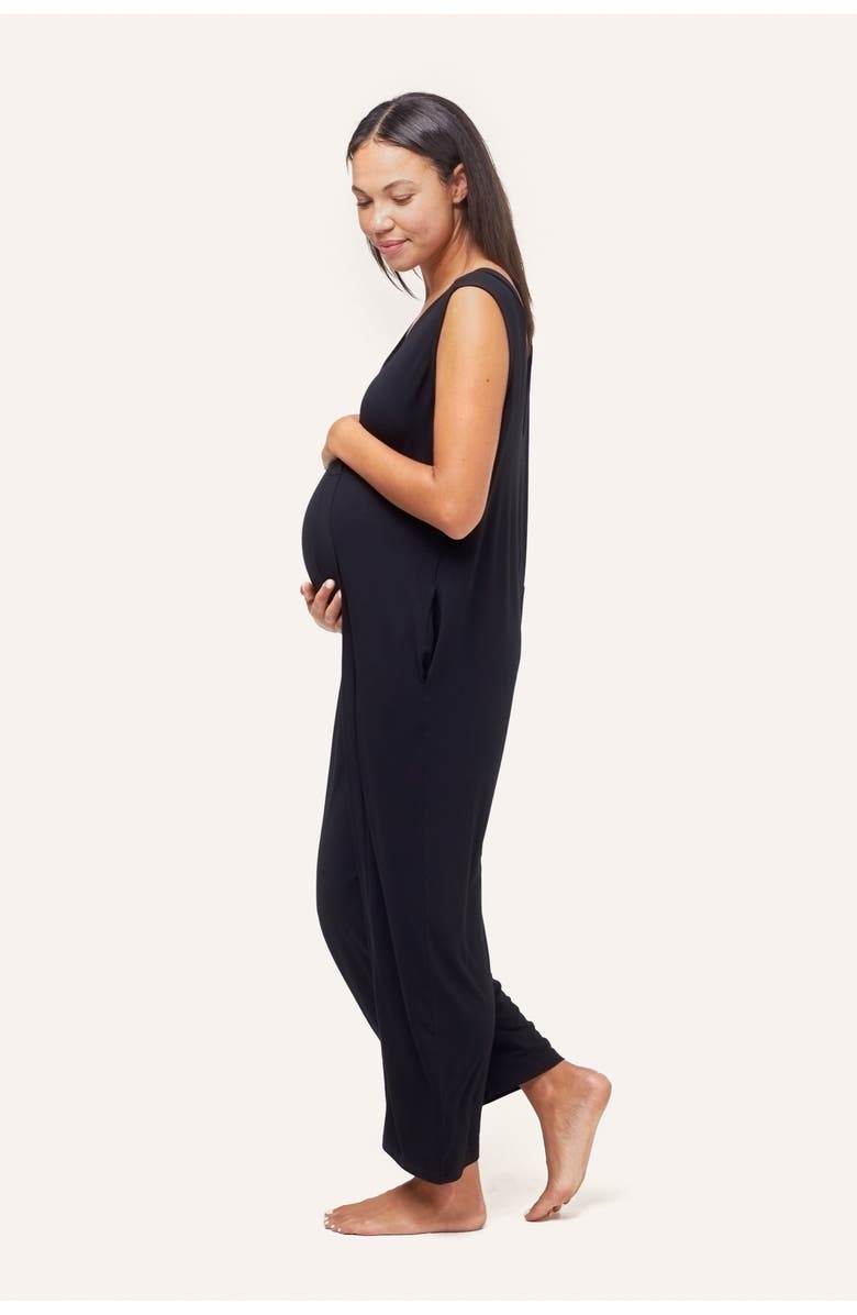 Nom Maternity Everyday Maternity & Nursing Jumpsuit, Alternate, color, Black