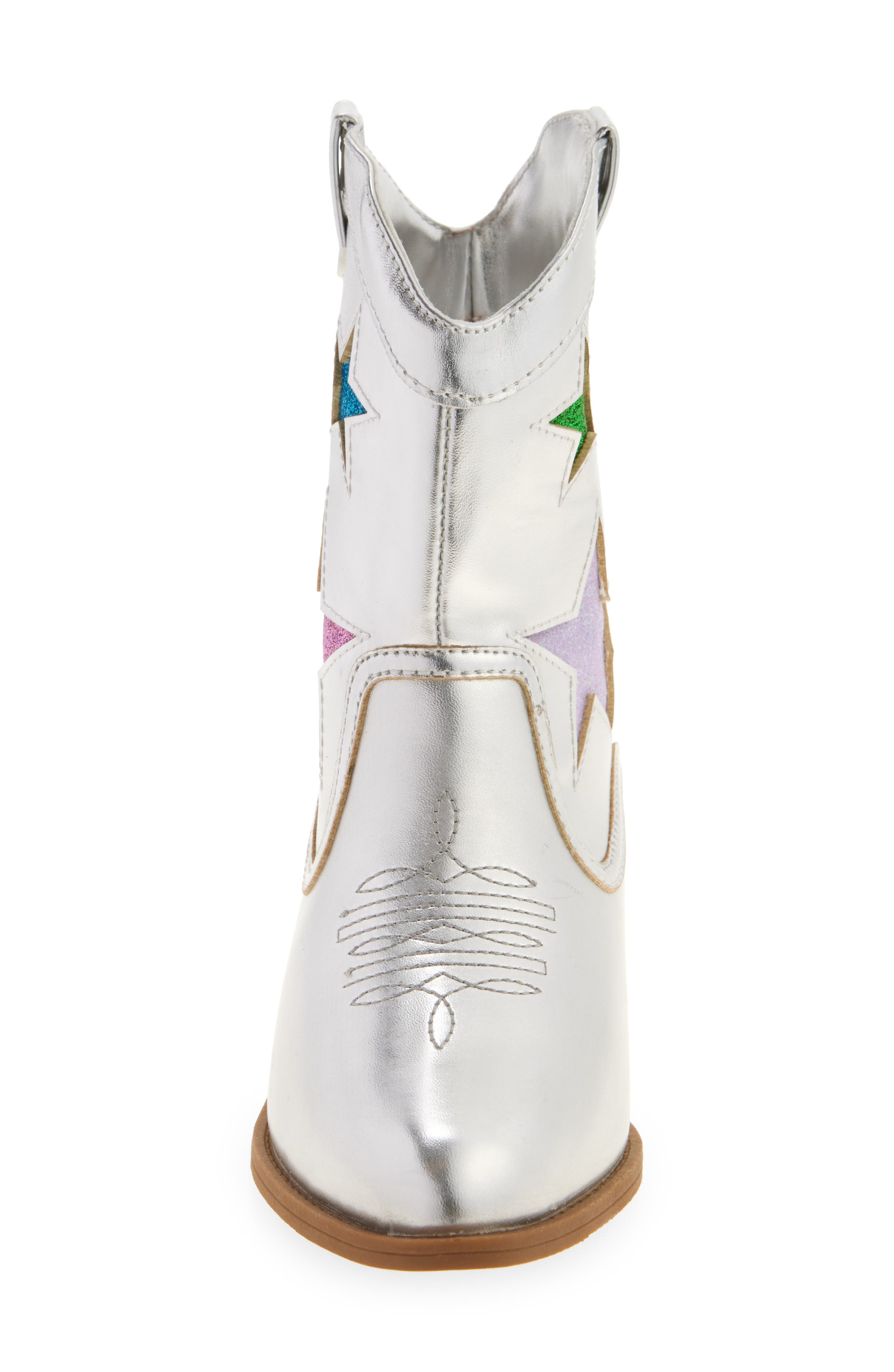 Tucker + Tate Kids' Corra Star Western Boot, Alternate, color, Silver Metallic