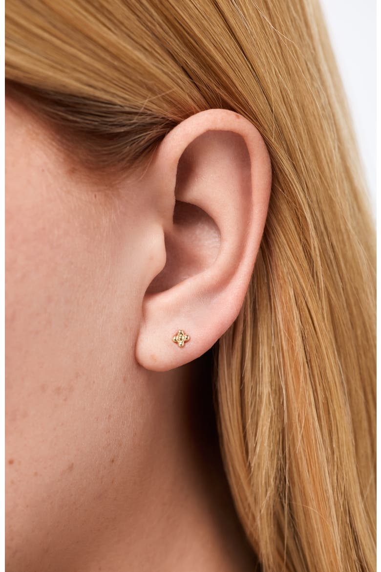 Solid Yellow Gold - Liora Flatback Single Stud, Alternate, color, Gold