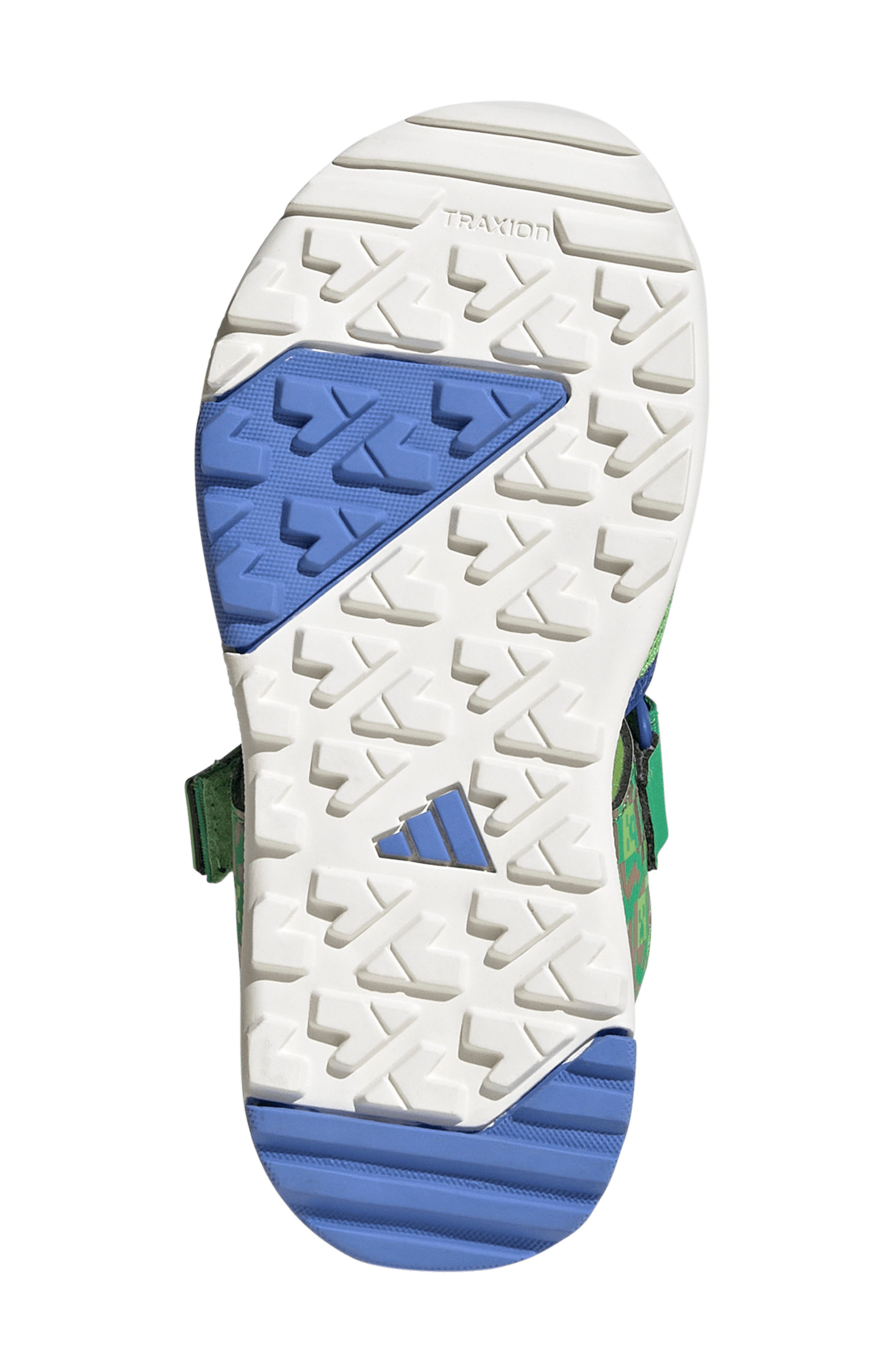 adidas x Minecraft Kids' Terrex Cap Toe Sandal, Alternate, color, Lucid Lime/ Ray Blue/ Orange