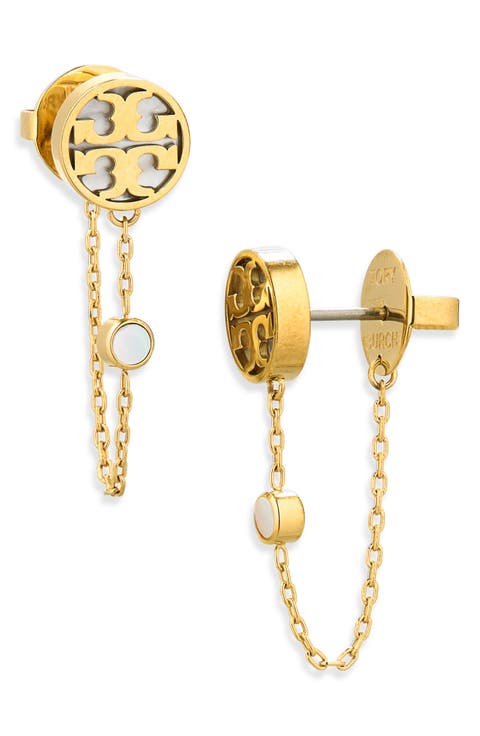 Icon Mother-of-Pearl Chain Linear Earrings