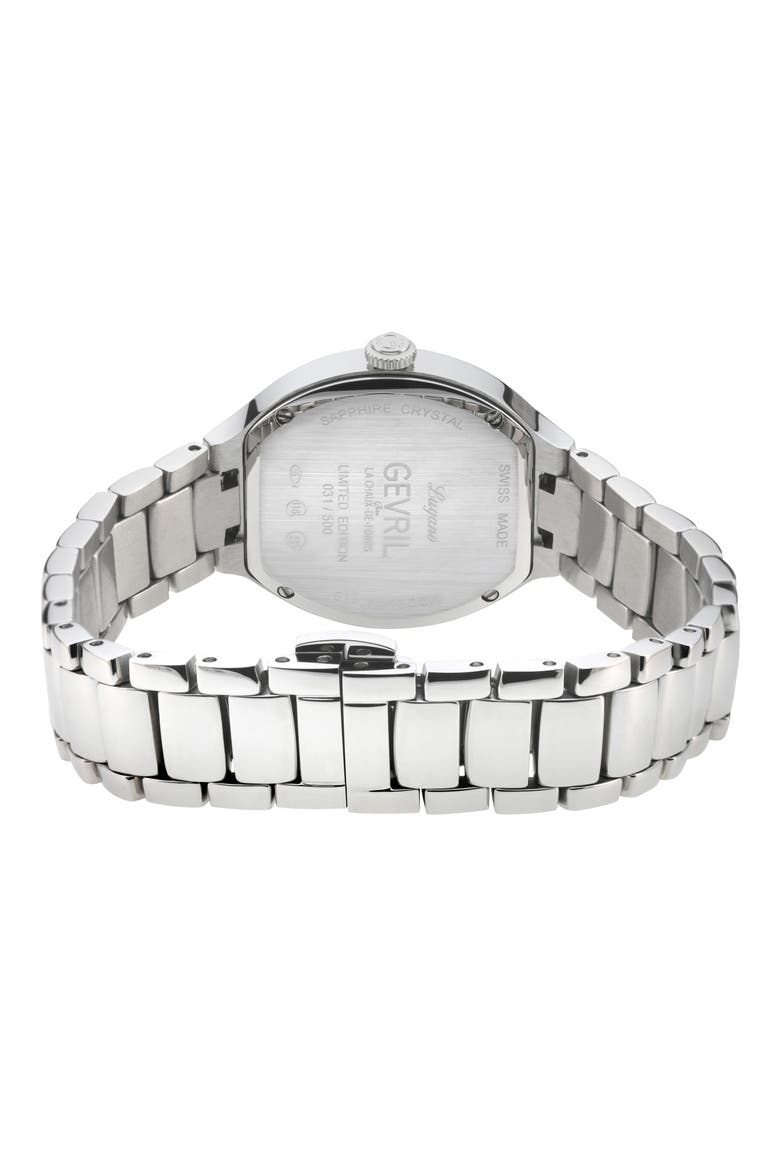 Lugano Diamond Mother of Pearl Bracelet Watch, 32mm, Alternate, color, SILVER