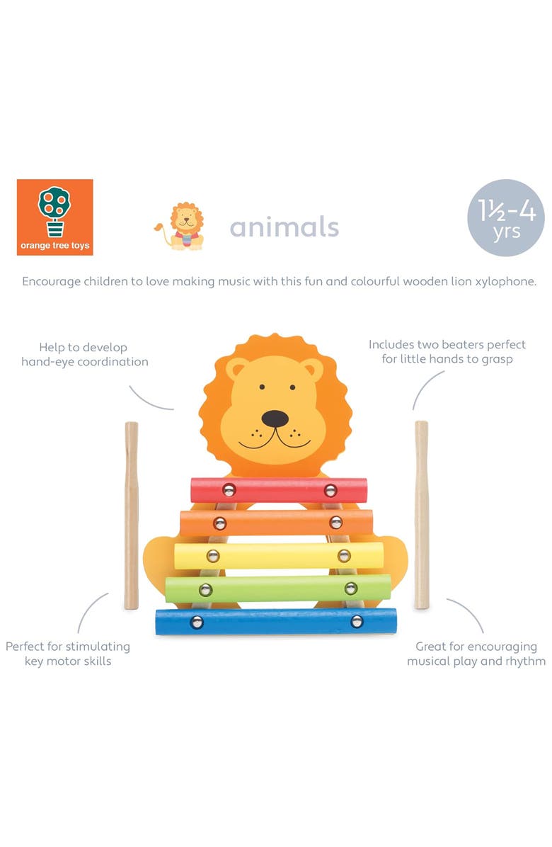 ORANGE TREE TOYS Xylophone Lion Toy Musical Instruments, 3 Pieces, Alternate, color, Multicolored