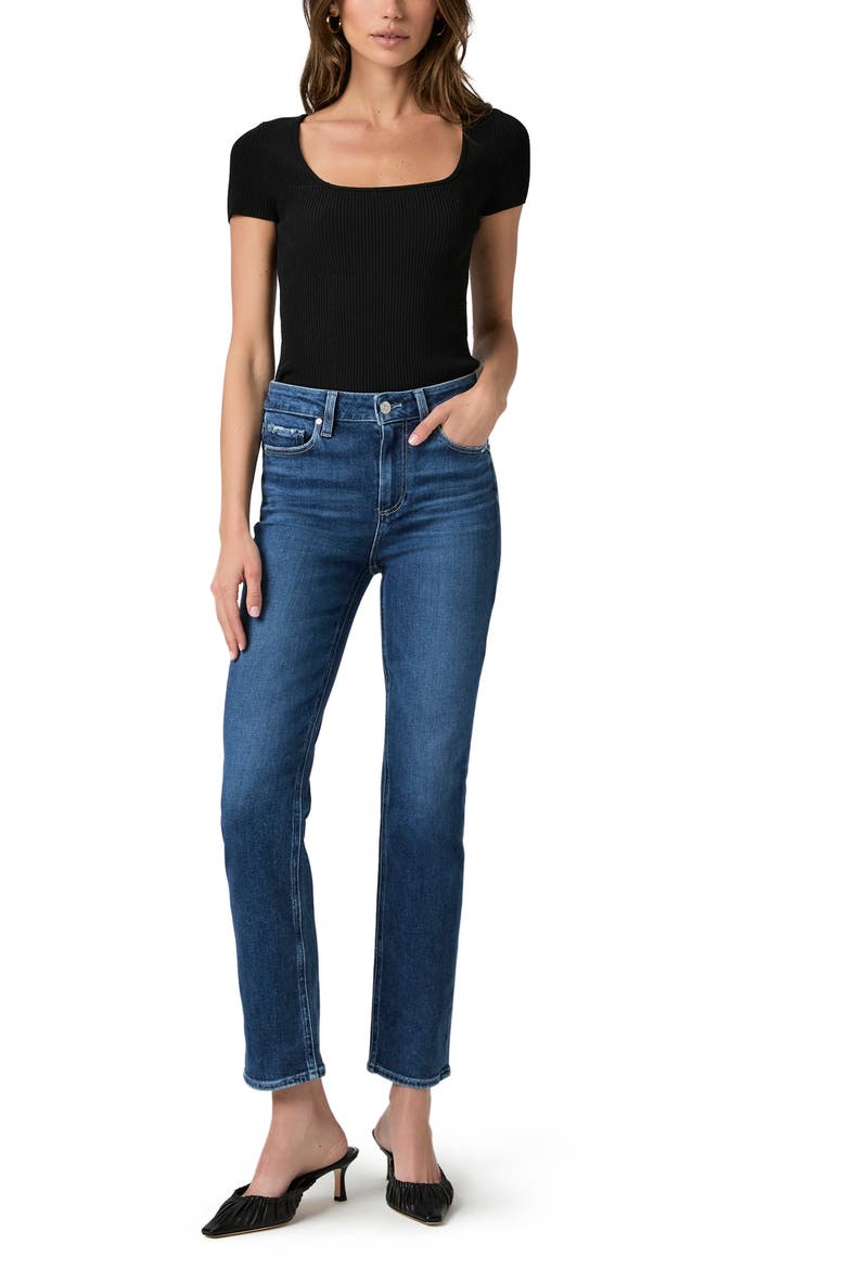 Cindy High Waist Ankle Straight Leg Jeans, Alternate, color, DRESDEN