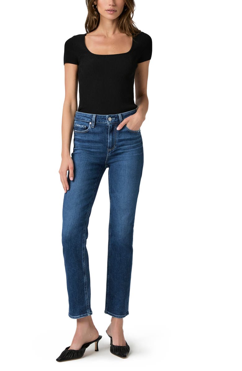 PAIGE Cindy High Waist Ankle Straight Leg Jeans, Alternate, color, Dresden