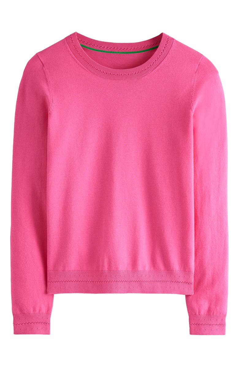 Boden Catriona Pointelle Trim Crewneck Sweater, Alternate, color, 