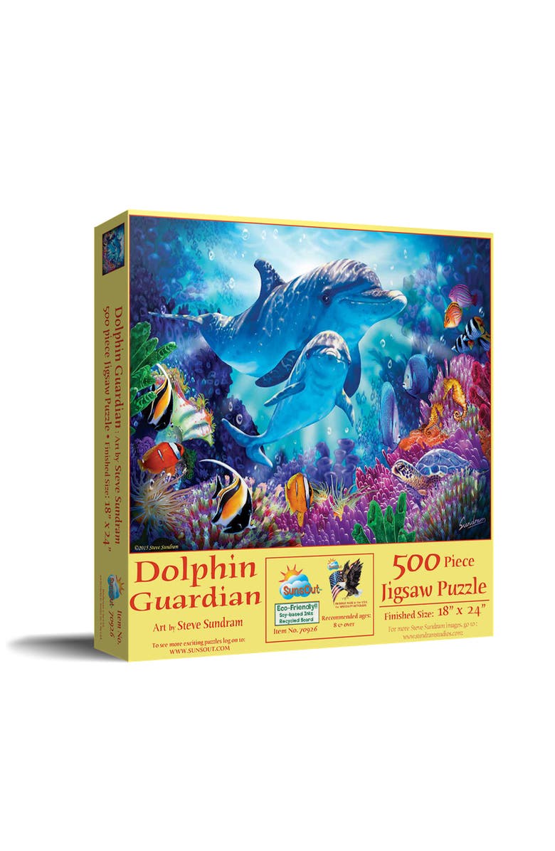 Sunsout Dolphin Guardian 500 piece Jigsaw Puzzle for Adults, Main, color, Multicolor