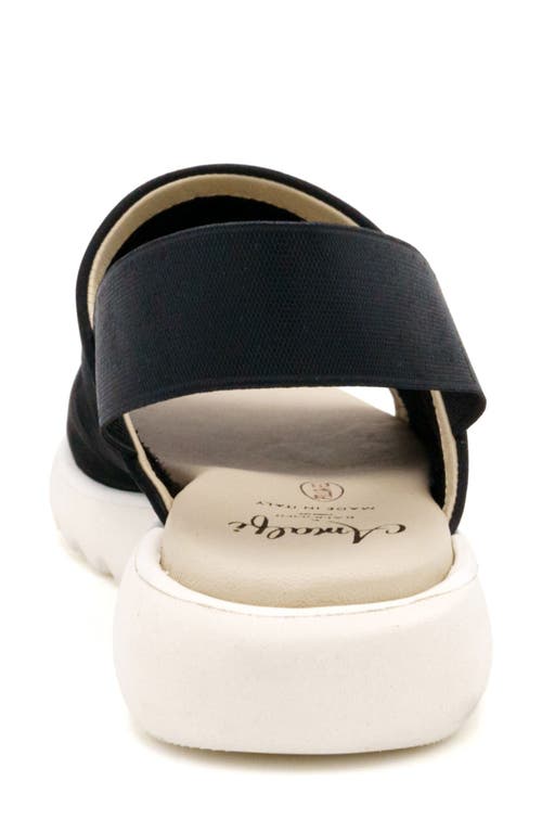 Amalfi By Rangoni Bahamas Slingback Sandal In Black Long Beach Black Elastic