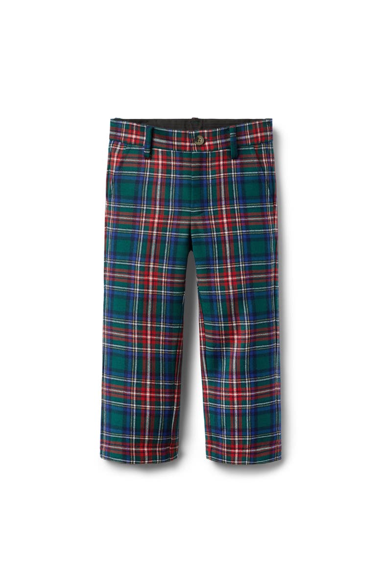 Janie and Jack The Holiday Tartan Pant, Main, color, Green
