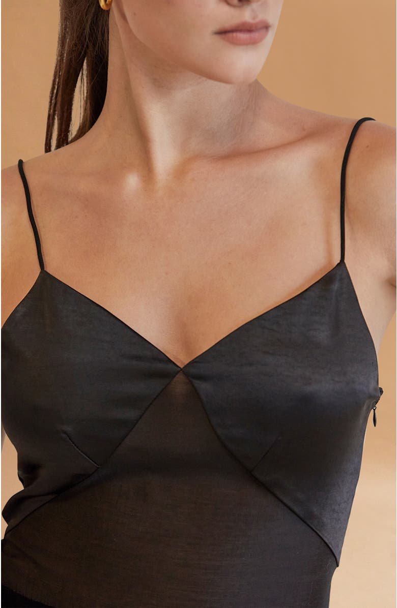 CRESCENT Mixed Media Midi Dress, Alternate, color, 