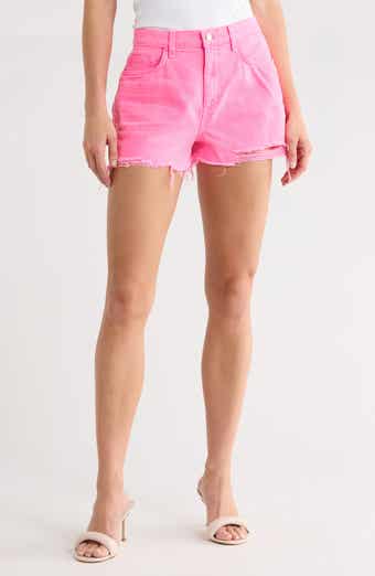 Clark High Waist Fray Hem Denim Shorts